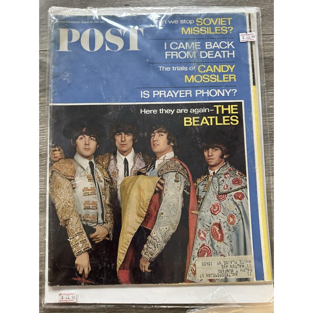 Saturday Evening Post Aug 1966 The Beatles Music Magazine Softcover Illustrated